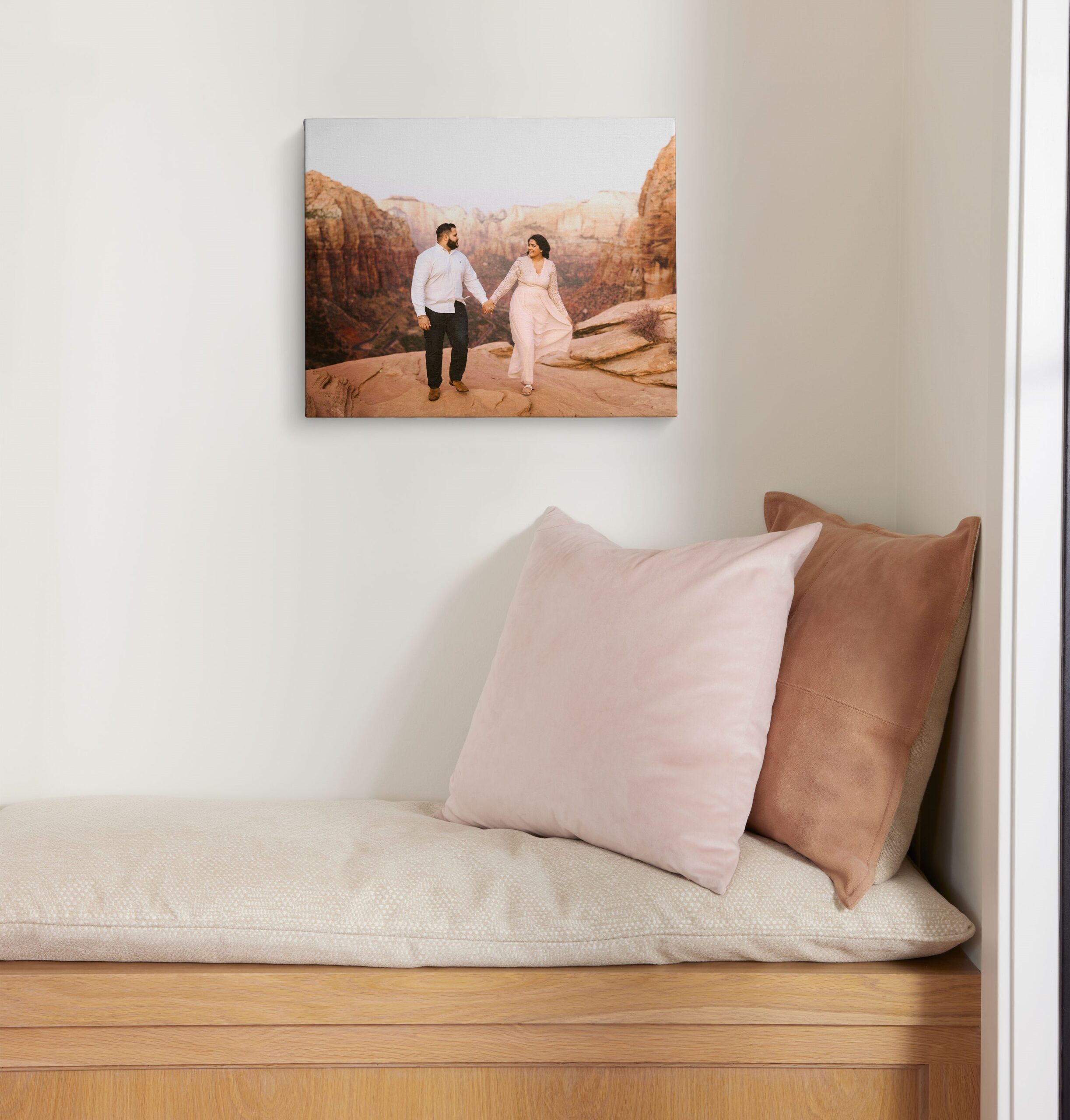 canvas print with picture of couple holding hands