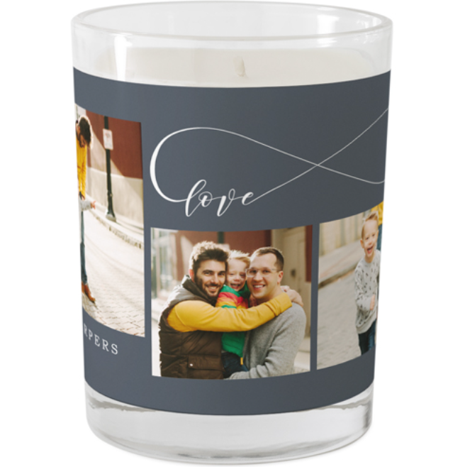 custom candle with photo of a couple