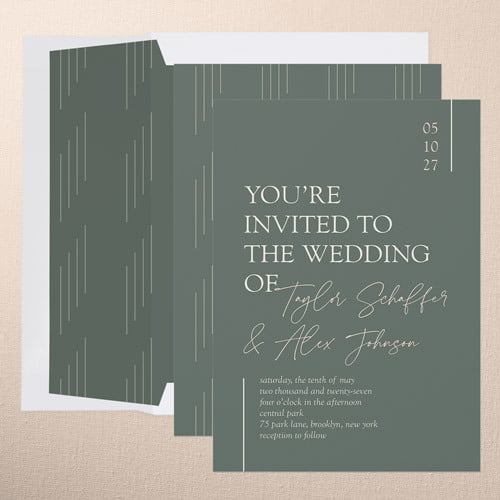 monochromatic wedding invitation