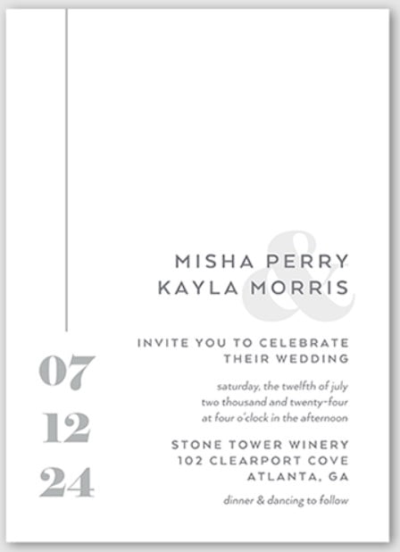 whitespace wedding invitation