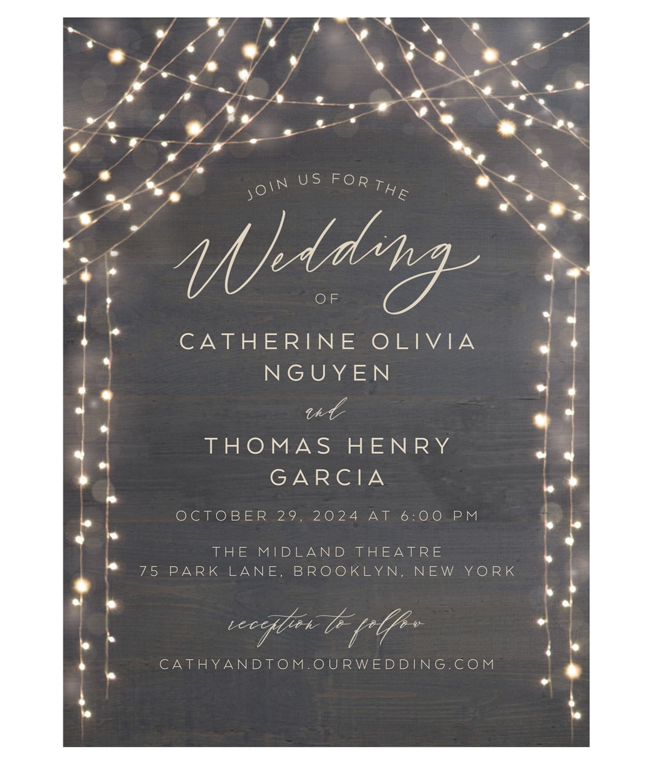 vintage rustic wedding invitation
