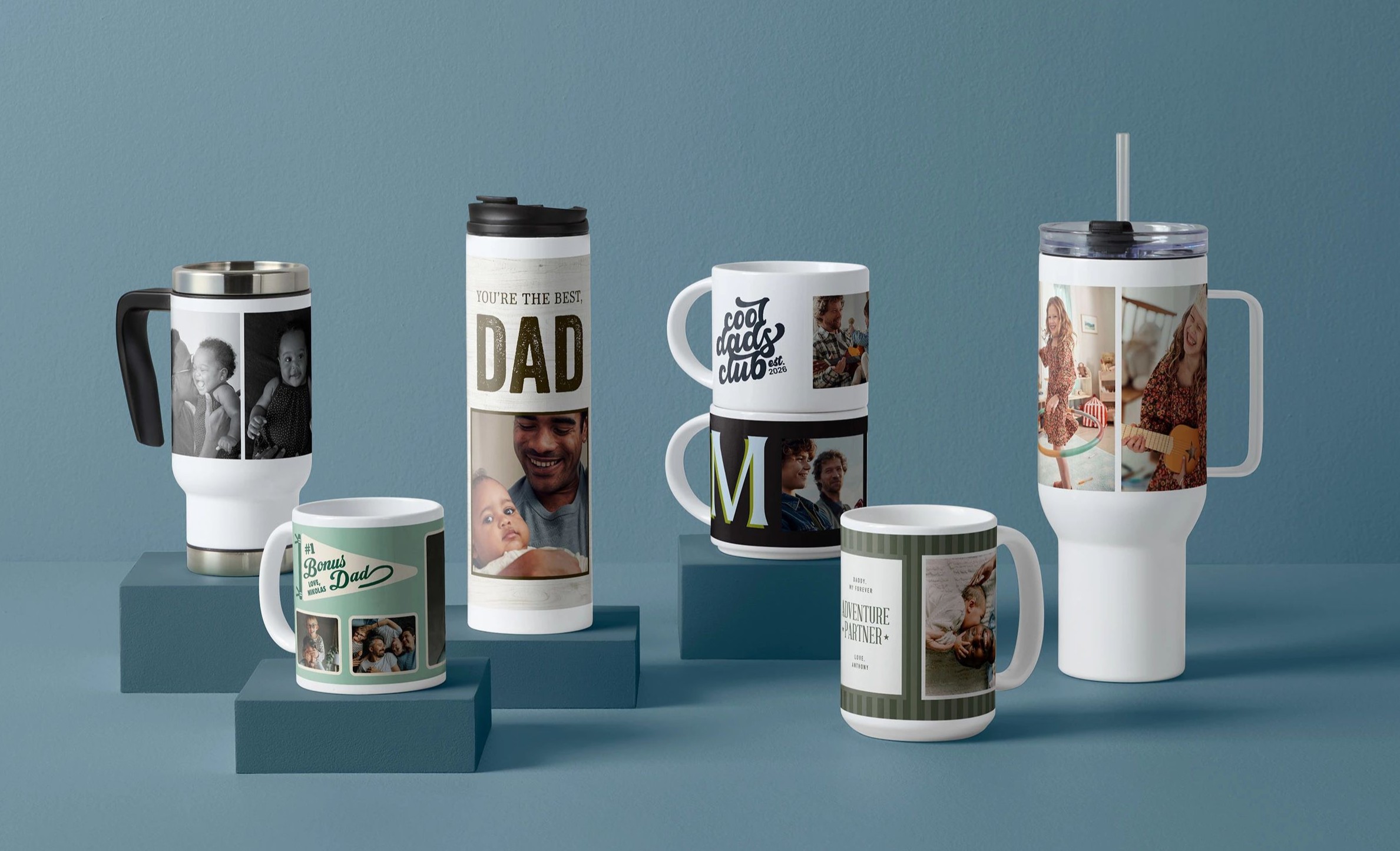 different sizes photo mugs
