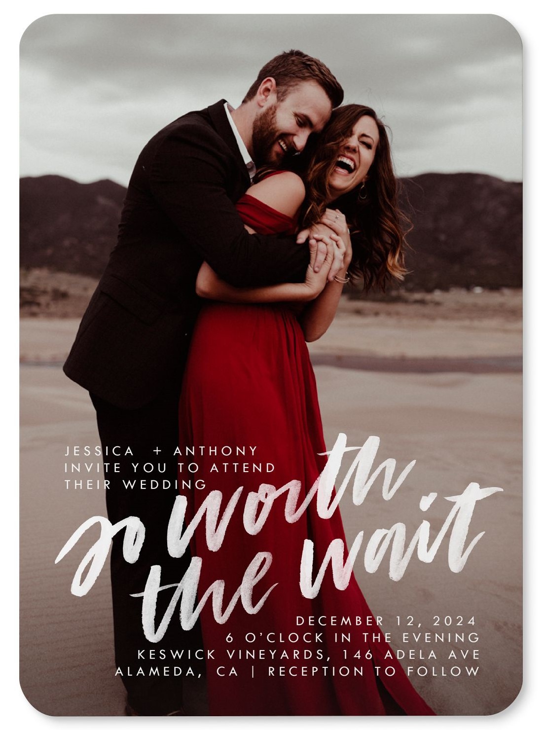 worth the wait wedding invitation
