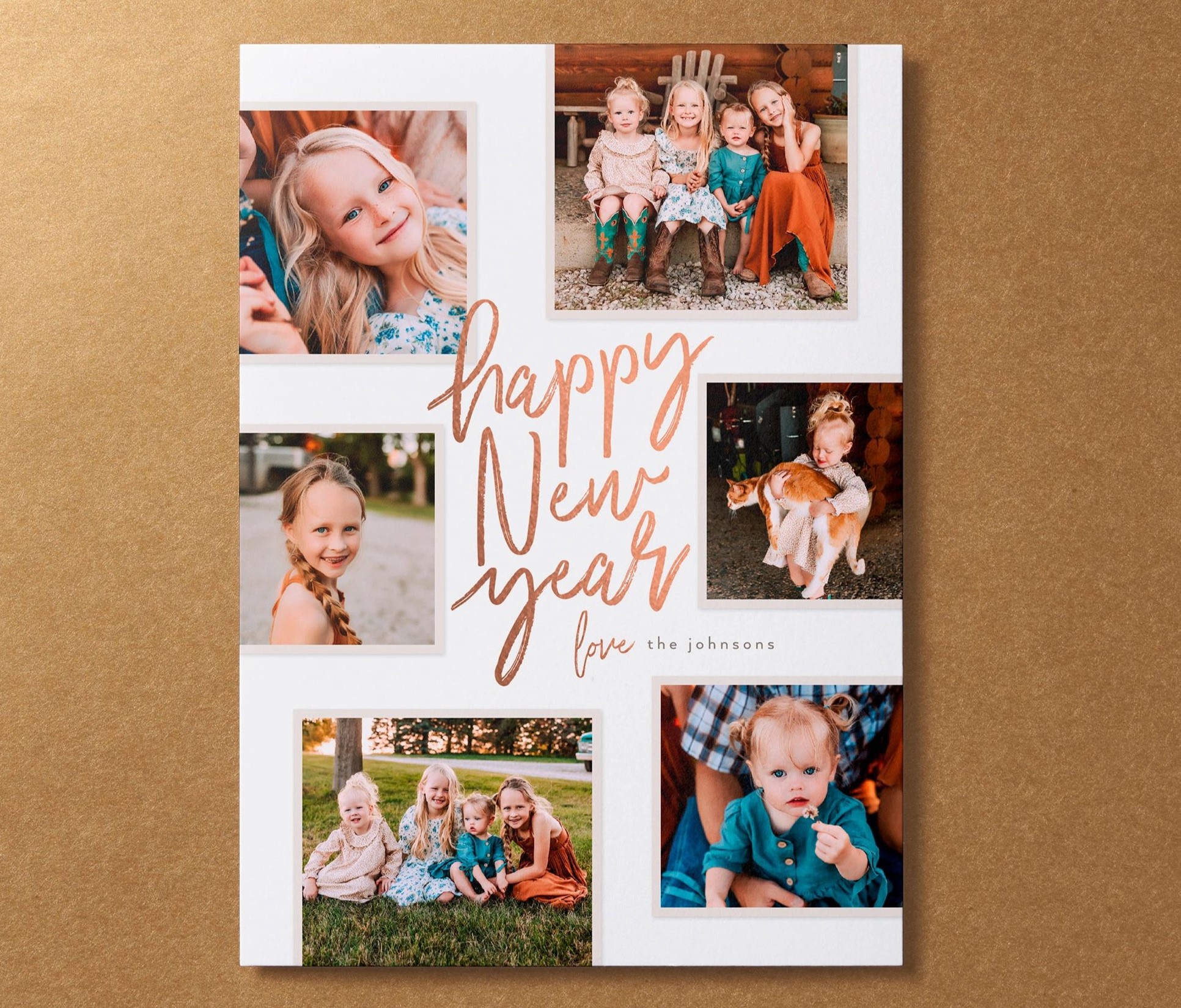 happy new year's card with photos