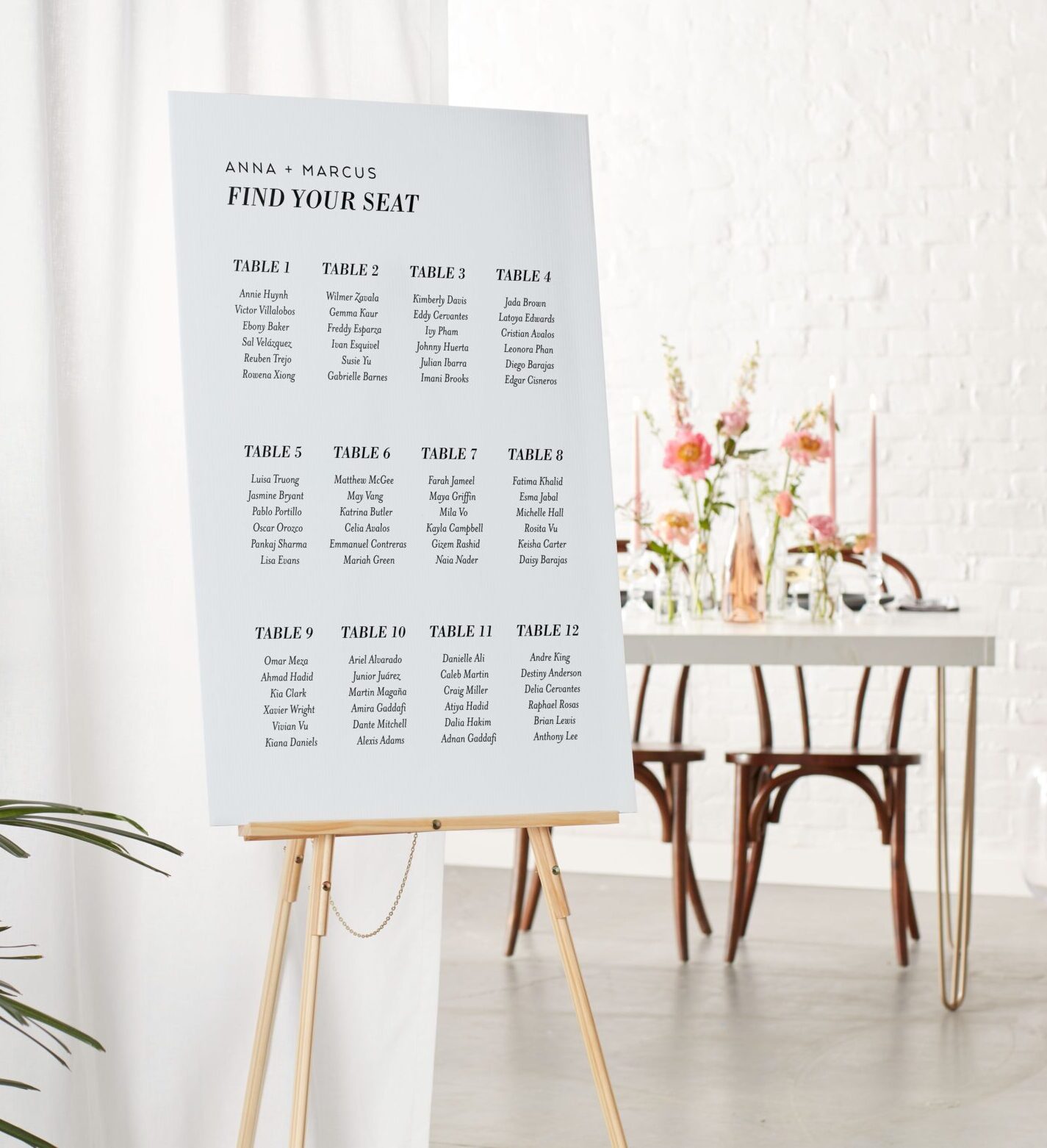 wedding seating chart