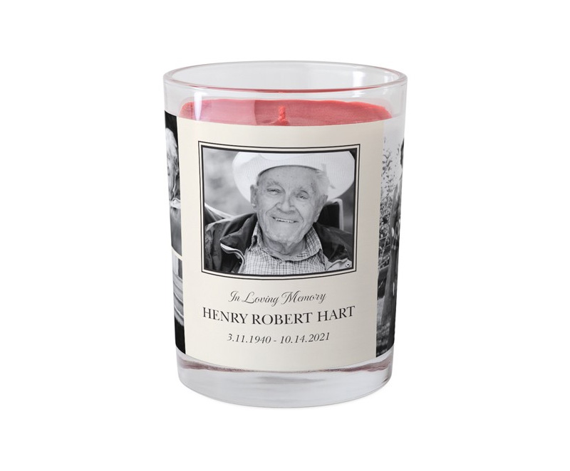 in loving memory memorial photo candle