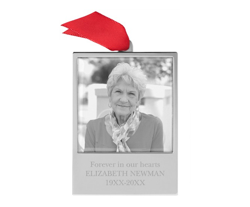 forever in our hearts photo memorial ornament