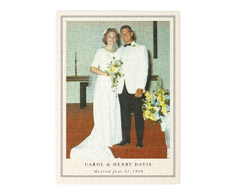 photo puzzle with vintage wedding photo