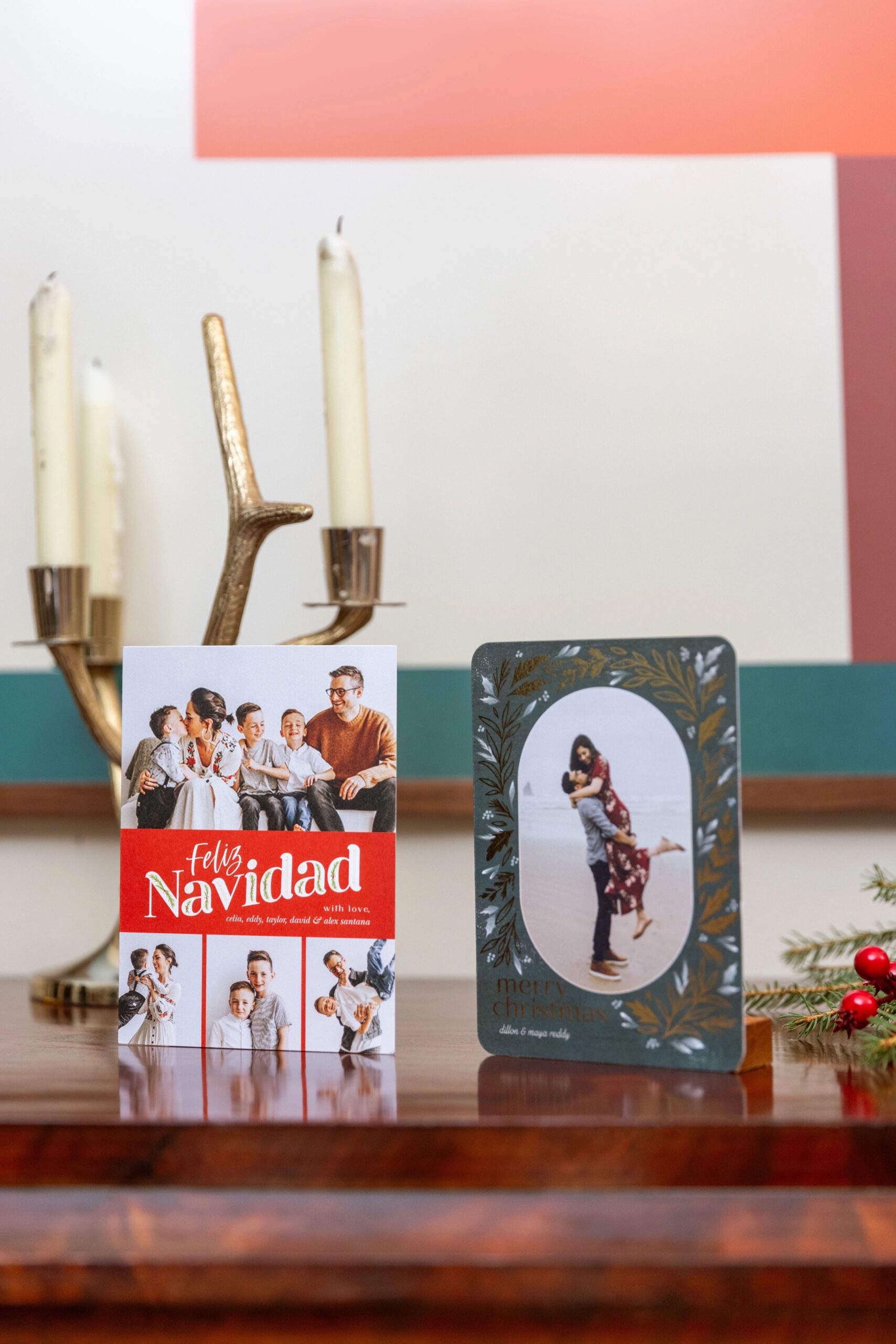 two custom christmas cards