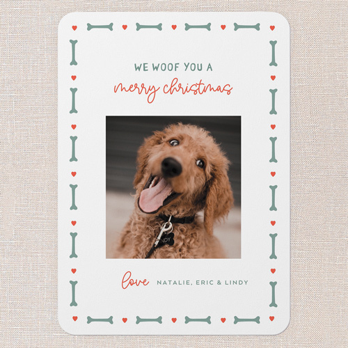 christmas card with picture of happy dog