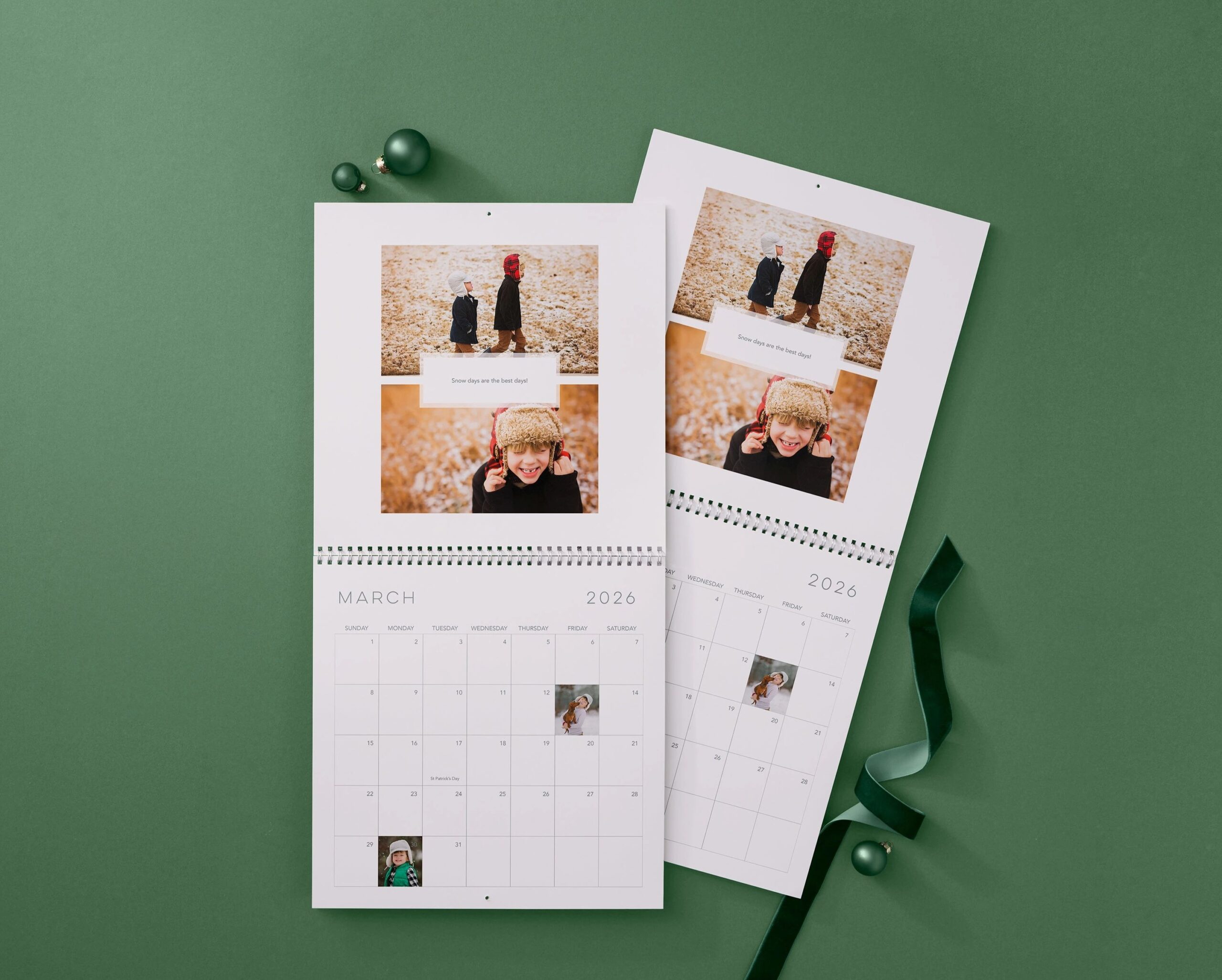 two 2026 photo wall calendars