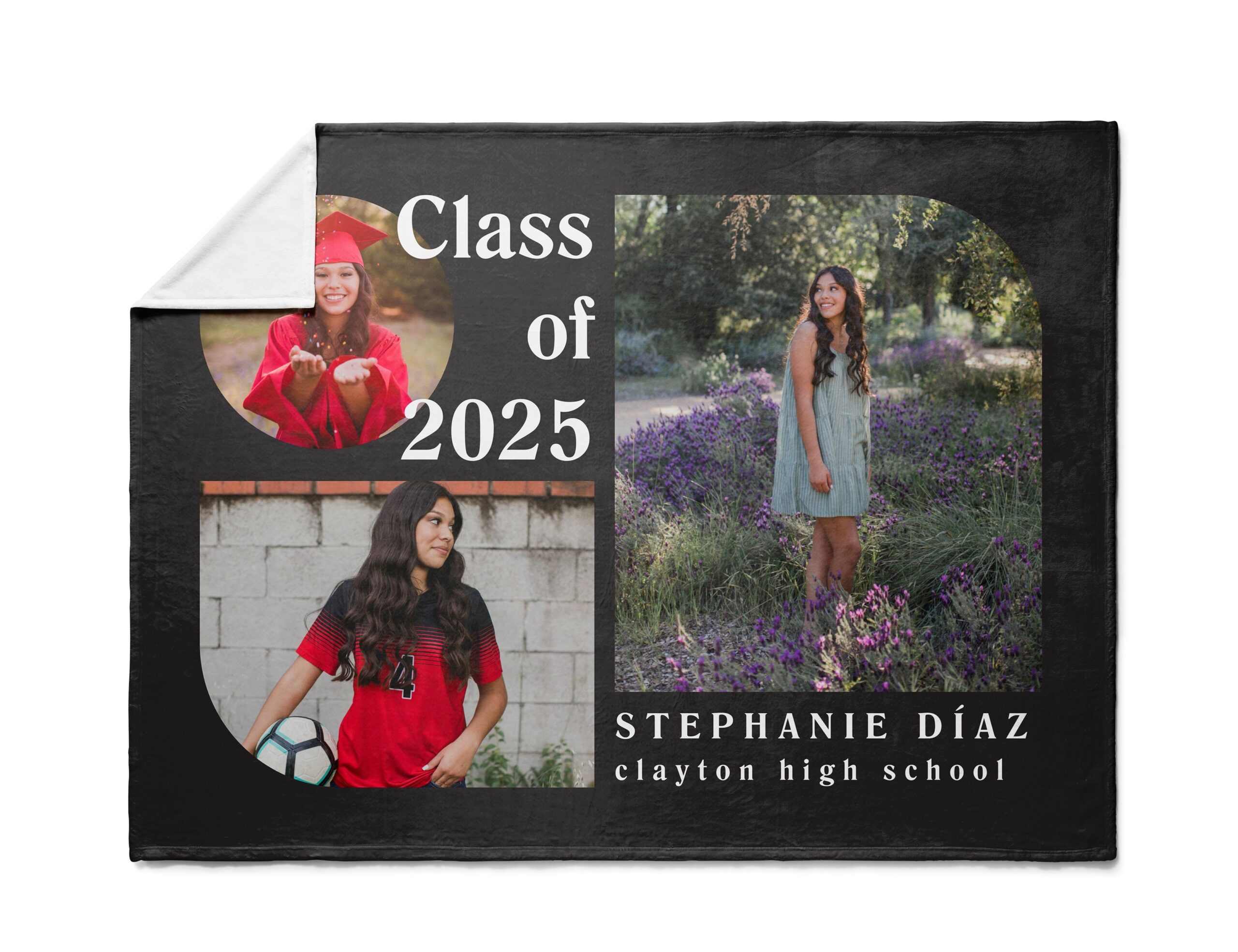 photo blanket with a graduation theme