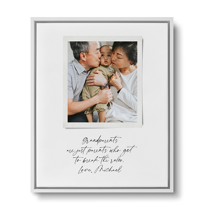 canvas print with picture of grandparents and grandchild