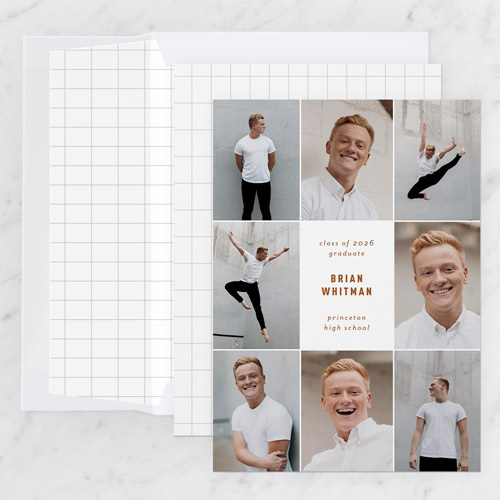 boy dancing in photo collage graduation announcement