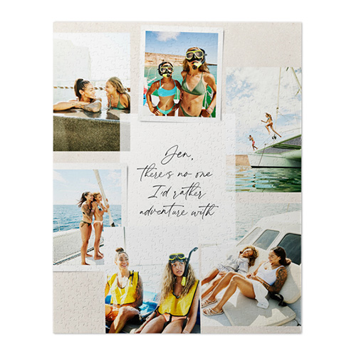 photo puzzle with collage of pictures of friends