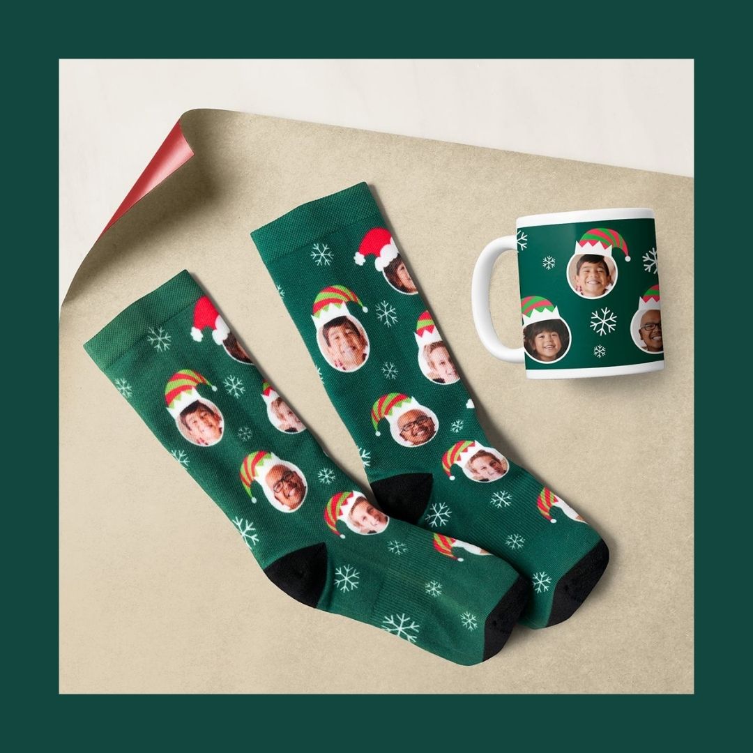 christmas photo socks