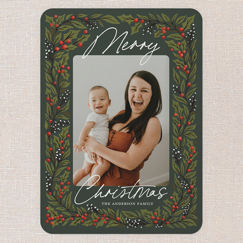 christmas card with mistletoe design