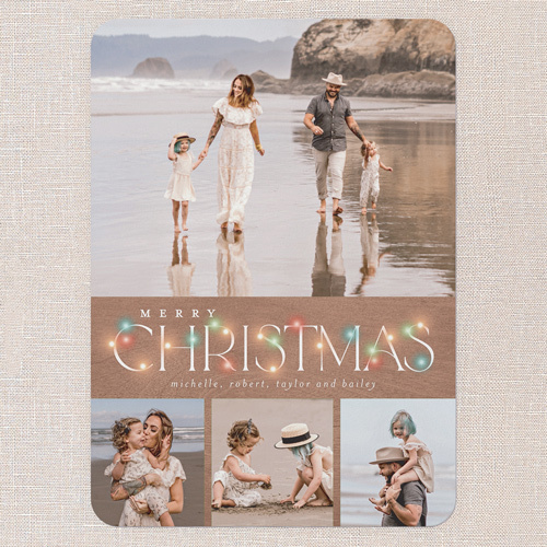 holiday card with christmas light design