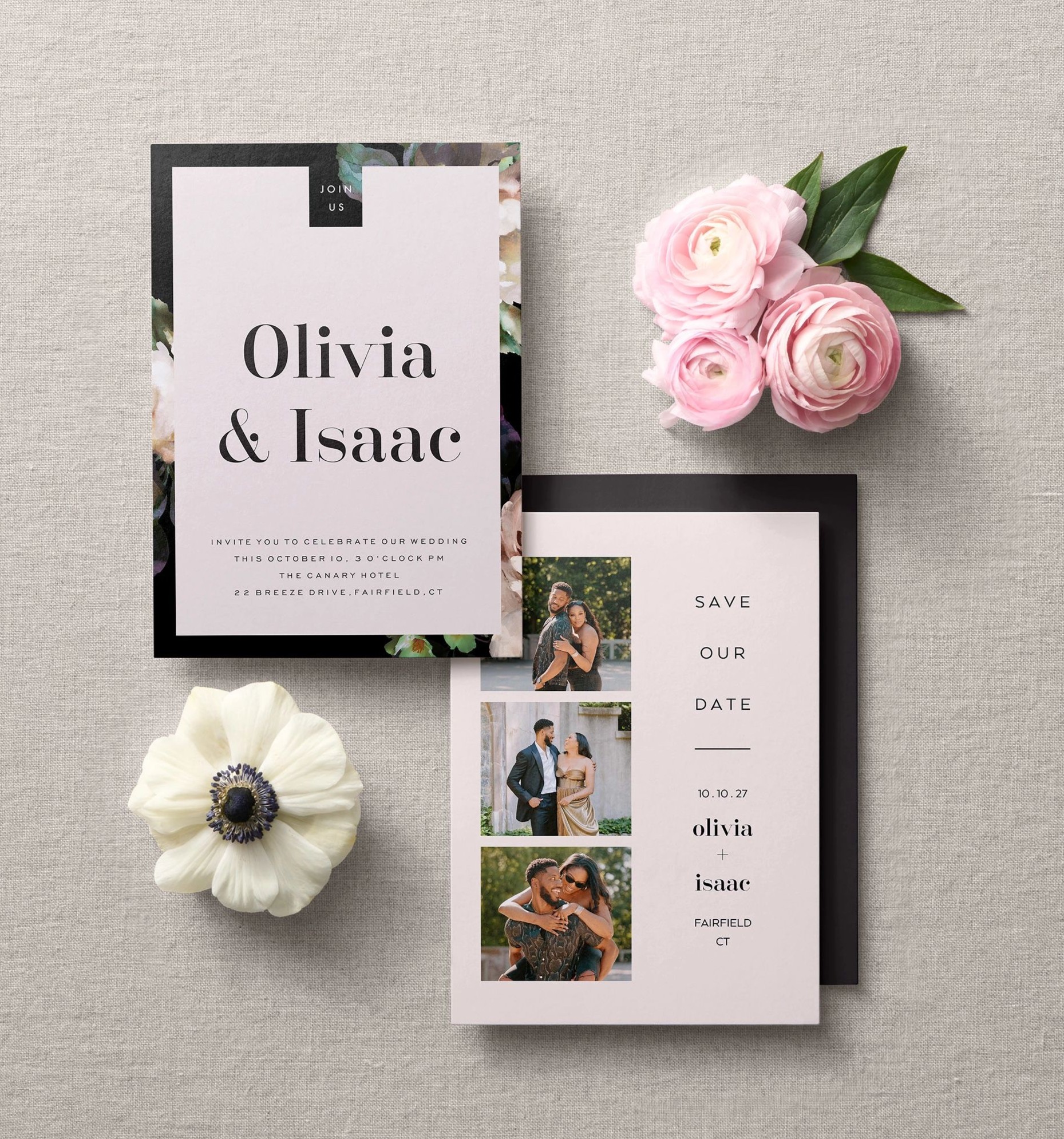 wedding invitation and save the date