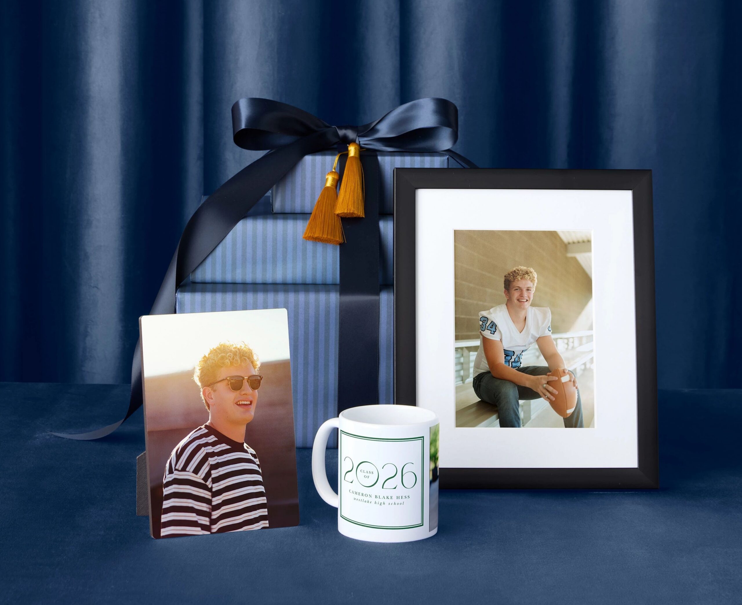 desktop plaque, photo mug, and tabletop framed print