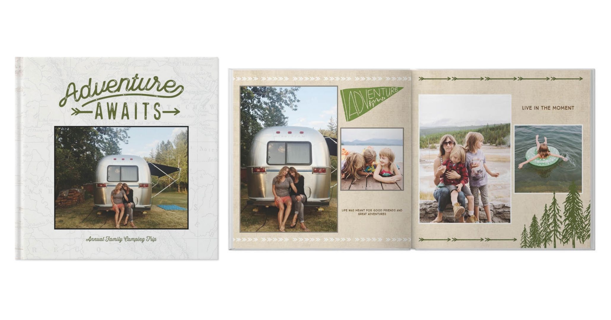 travel photo book with outdoor adentures