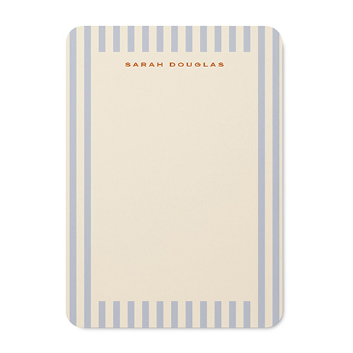 striped personalized note card