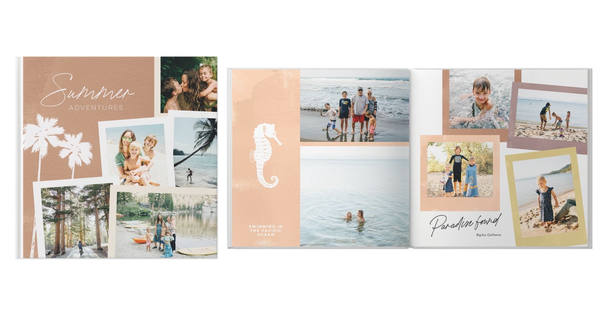 summer-themed travel photo book