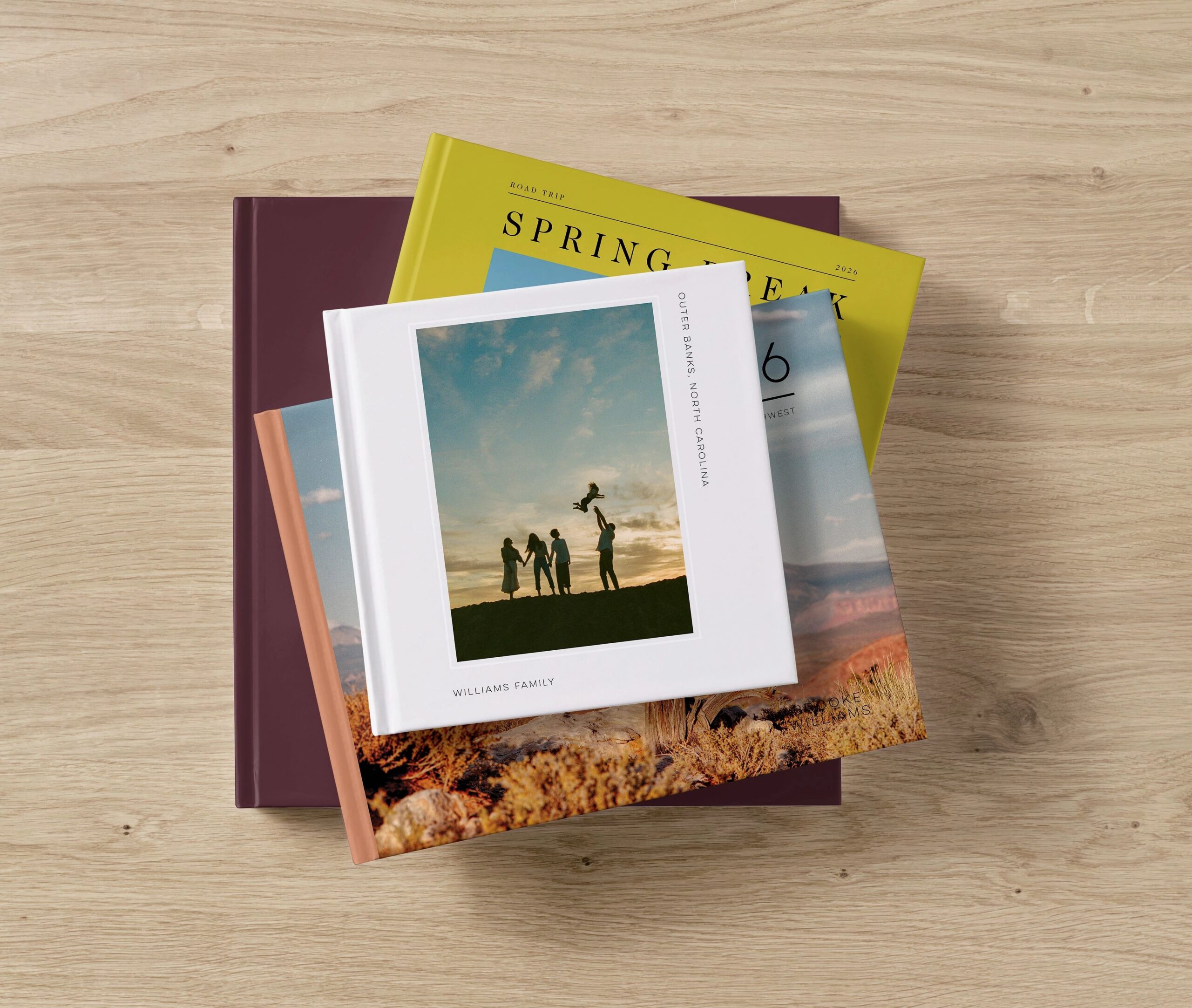stack of photo books