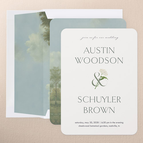 Airy Blossom Wedding Invitation design template