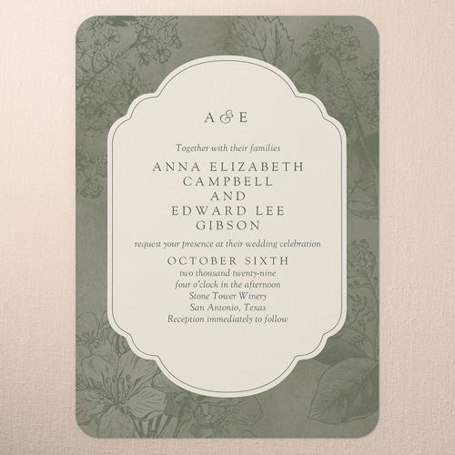 Antique Florals Wedding Invitation design template