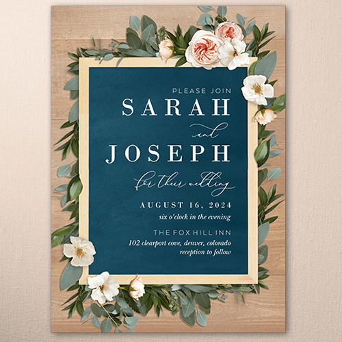 Bohemian Flowers Wedding Invitation design template