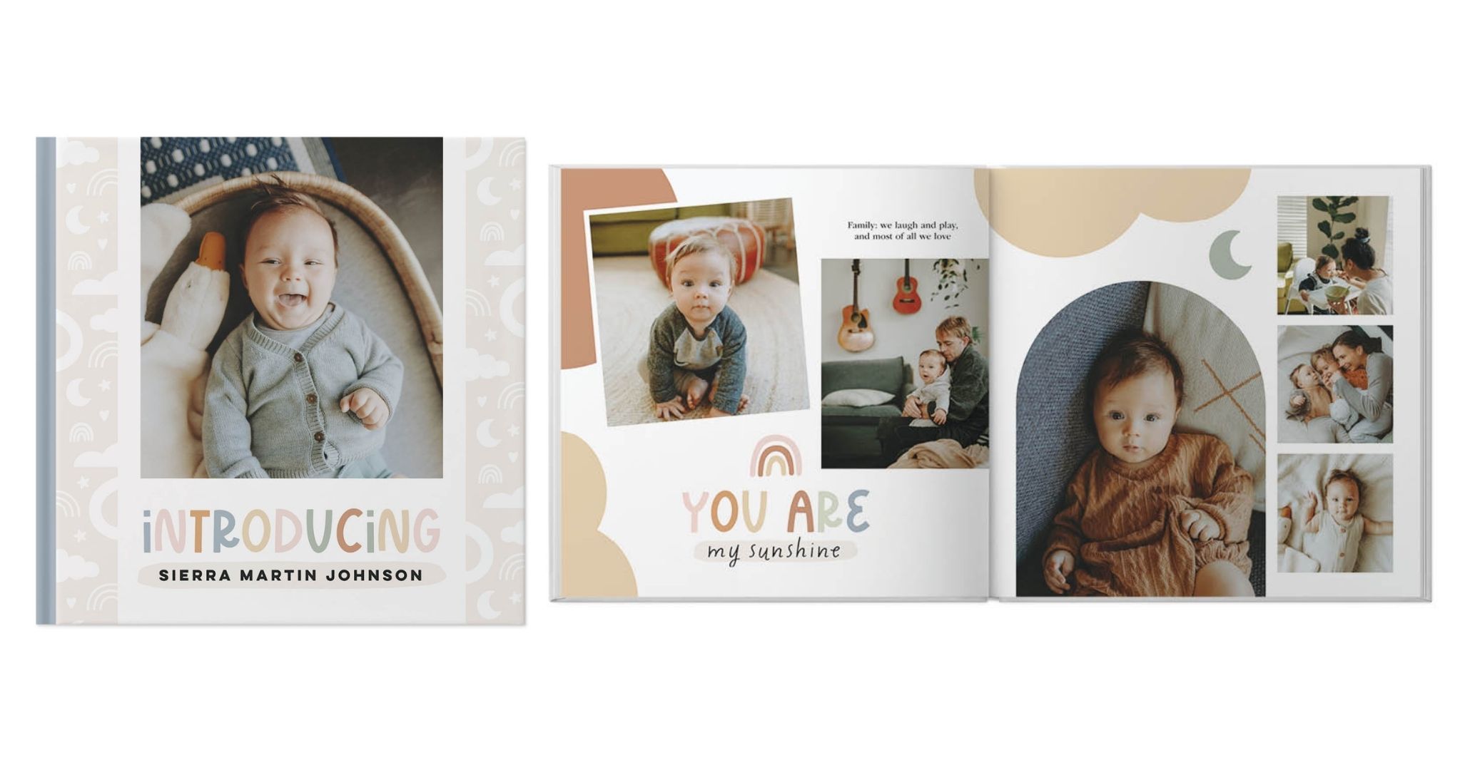 Boho Baby Photo Book design template