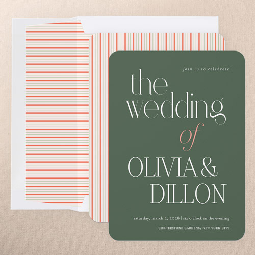 Bold And Verdant Wedding Invitation design template