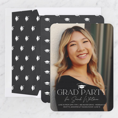 Cap Time Graduation Invitation