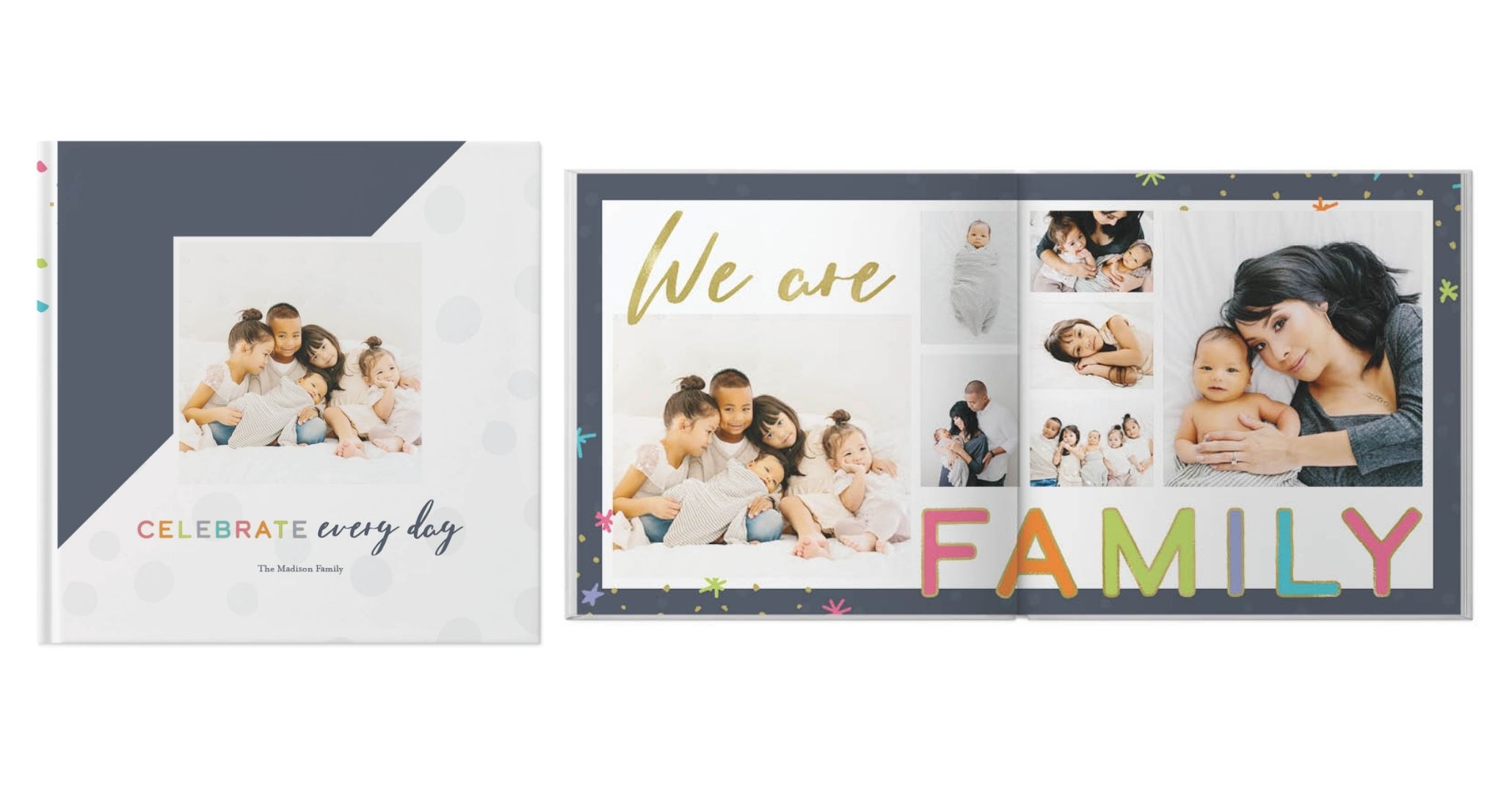 Celebrate Family by Float Paperie Photo Book design template