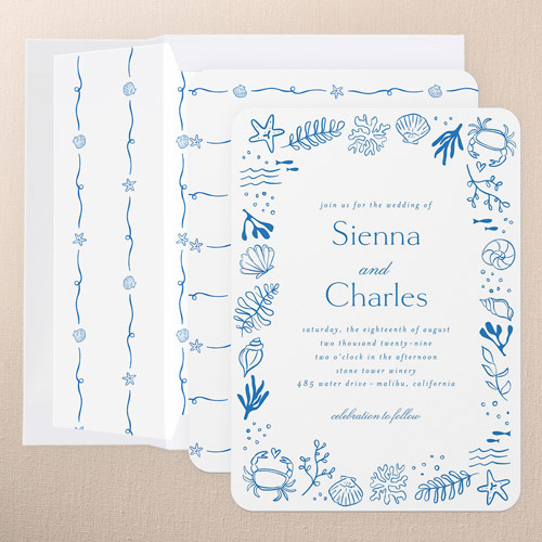 Coastal Vibes Wedding Invitation design template