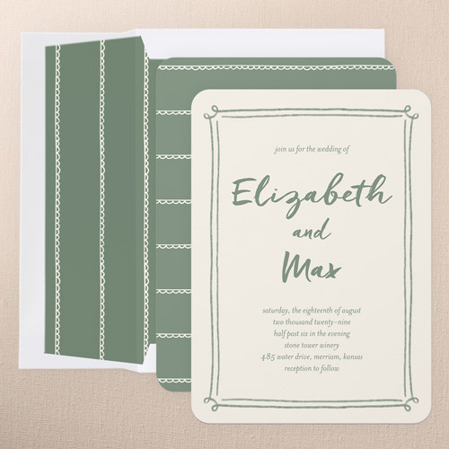 Doodle Border Wedding Invitation design template