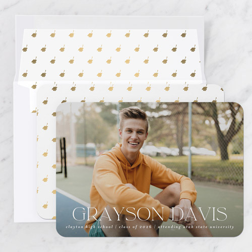Editable Luminance Graduation Announcement
