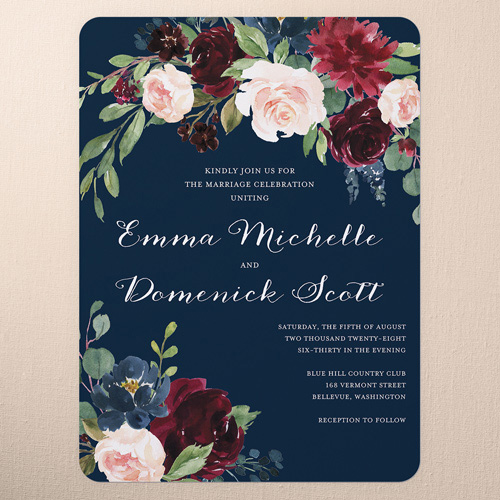 Exquisite Bouquet Wedding Invitation design template