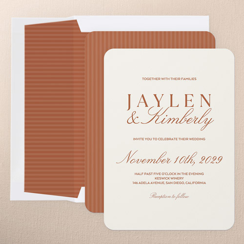 Fashionable Fonts Wedding Invitation design template