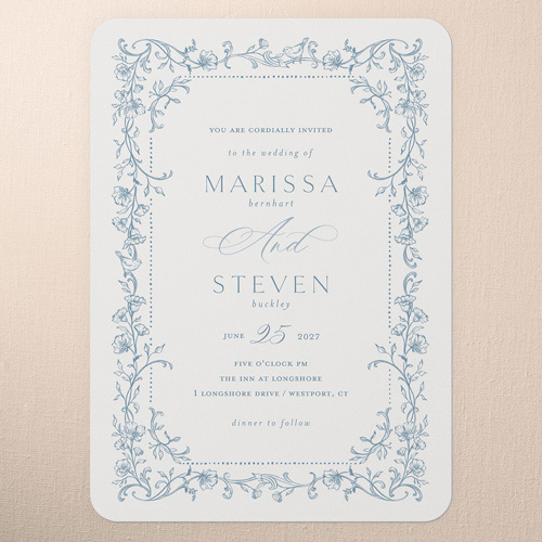 Gentle Ornamented Framework Wedding Invitation design template