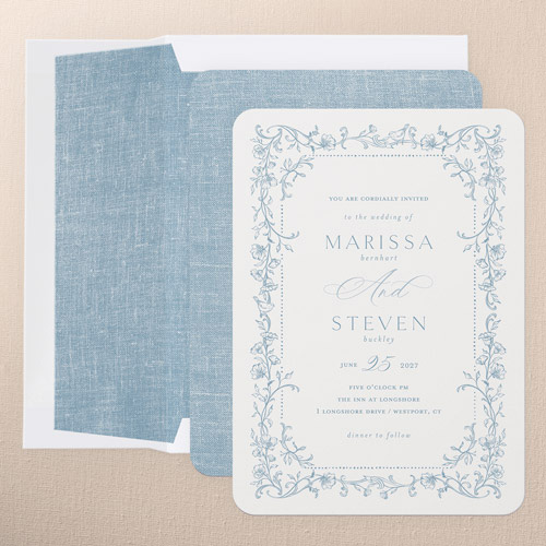 Gentle Ornamented Framework Wedding Invitation design template
