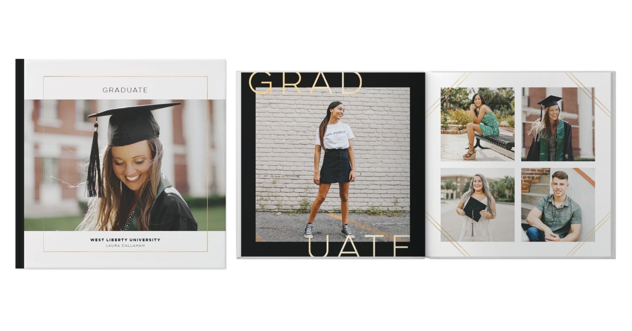 graduation celebration photo book design template