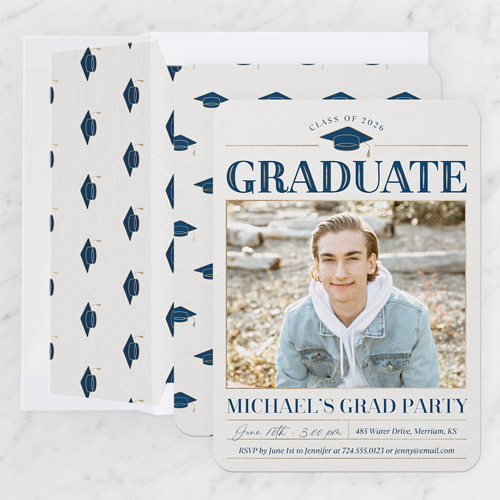 Headline Cap Graduation Invitation