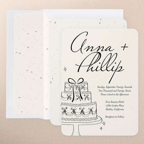 Illustration Cake Wedding Invitation design template