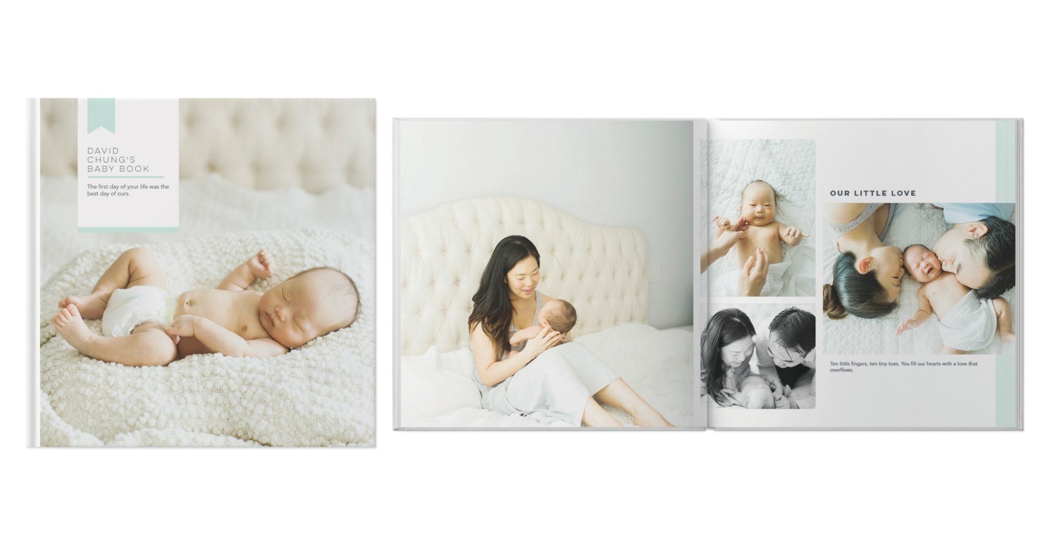 Modern Baby Photo Book design template