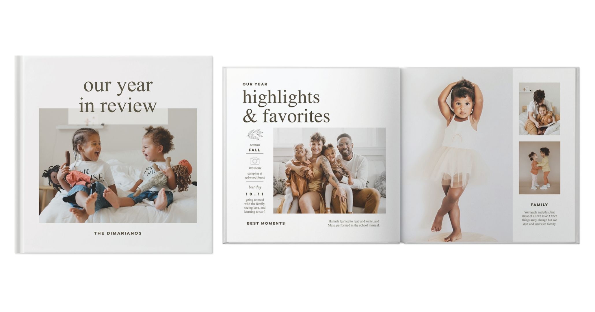 Modern Year In Review Photo Album Photo Book design template