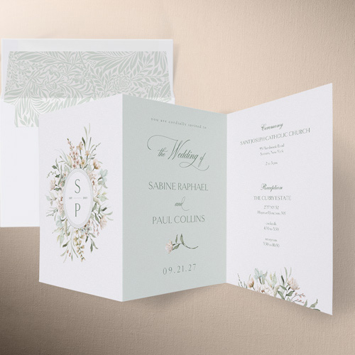 Monogram Blossom Wedding Invitation