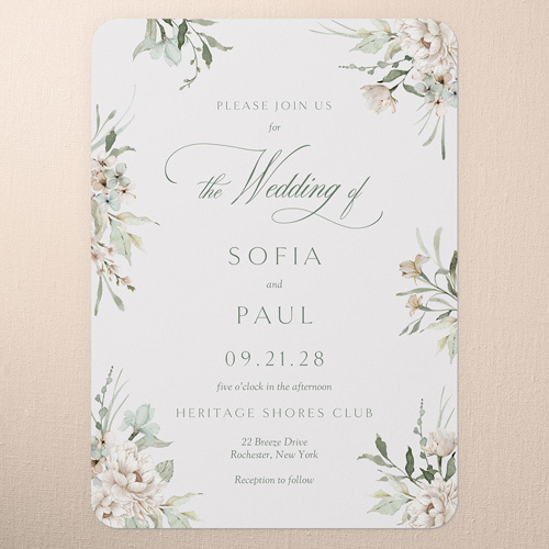 Monogram Bouquet Wedding Invitation design template