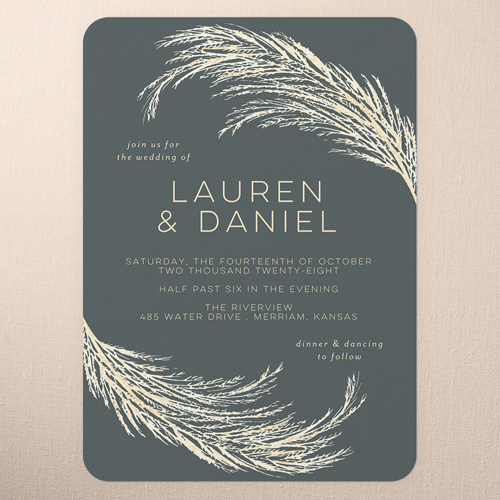 Pampas Silhouette Wedding Invitation design template